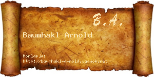 Baumhakl Arnold névjegykártya