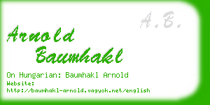 arnold baumhakl business card